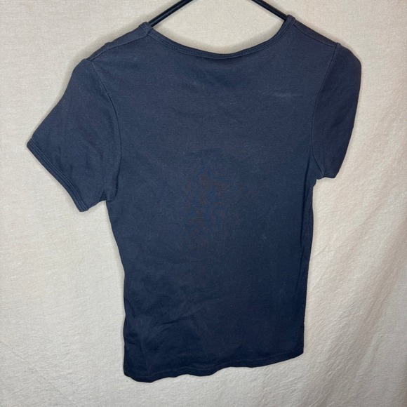 Artisans Womens Black Horse Lightning Graphic Baby Tee Shirt M Slim Fit READ - Picture 5 of 5